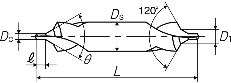 ヤマワ 強ねじれ溝ＪＩＳ Ｂ形６０° センタ穴ドリル ＩＳＯ規格 錐径８ｍｍ CESB8 486-2953 